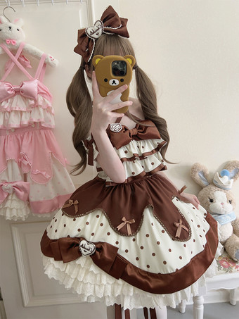 スイートロリータドレス ポリエステル ノースリーブ スイートロリータドレス