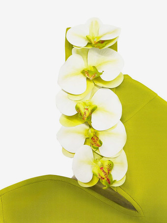 カクテルドレス付き モダン ボールガウン フロアレングス Vネック 花柄 ポリエステル