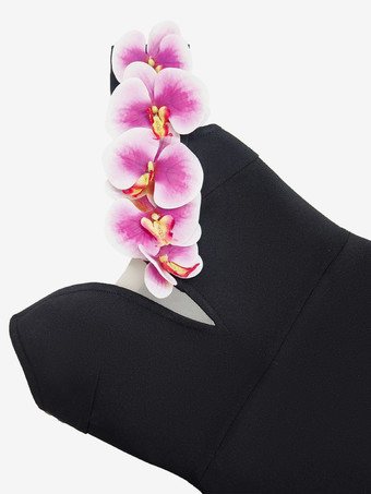 カクテルドレス付き モダン ボールガウン フロアレングス Vネック 花柄 ポリエステル