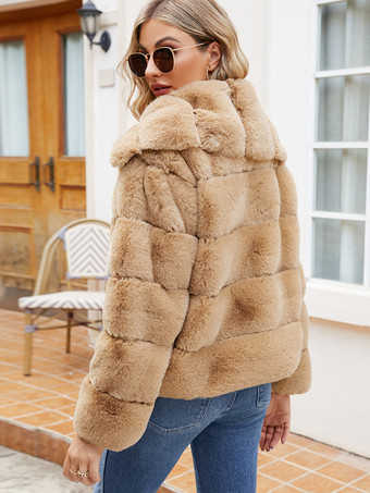 フェイクファーコート ブラック ウエストラインなし 長袖 レディースコート