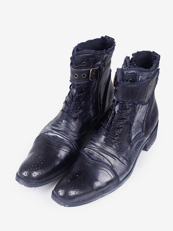 メンズ マーティン ワークブーツ 牛革 クラシック ブラック ショート レースアップ アンクルブーツ