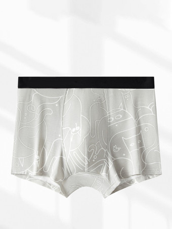 ライトグレーメンズブリーフ 快適なコットンプリント下着