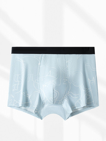 ライトスカイブルーメンズブリーフ 快適なコットンプリント下着