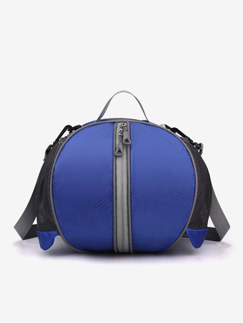 ディープブルージッパーとショルダーストラップ、ポケット付きバスケットボールスポーツバッグ