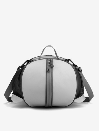 グレイジッパーとショルダーストラップ、ポケット付きバスケットボールスポーツバッグ