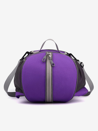 パープル ジッパーとショルダーストラップ、ポケット付きバスケットボールスポーツバッグ