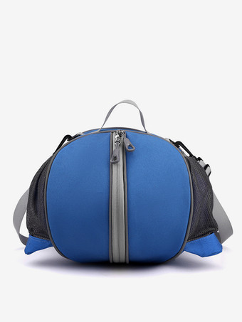 ブルー ジッパーとショルダーストラップ、ポケット付きバスケットボールスポーツバッグ