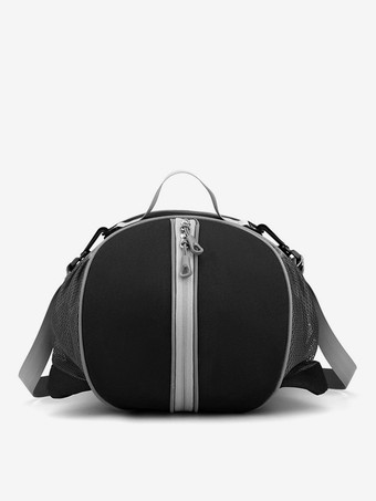 ブラック ジッパーとショルダーストラップ、ポケット付きバスケットボールスポーツバッグ