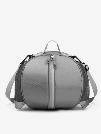 グレイジッパーとショルダーストラップ、ポケット付きレッドバスケットボールスポーツバッグ