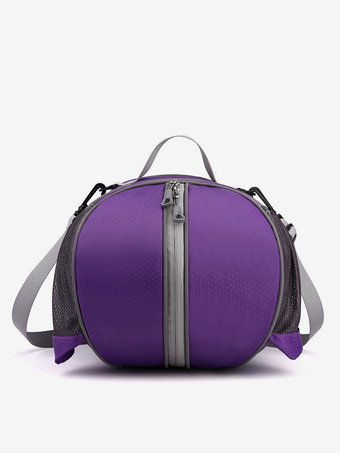 パープル ジッパーとショルダーストラップ、ポケット付きレッドバスケットボールスポーツバッグ