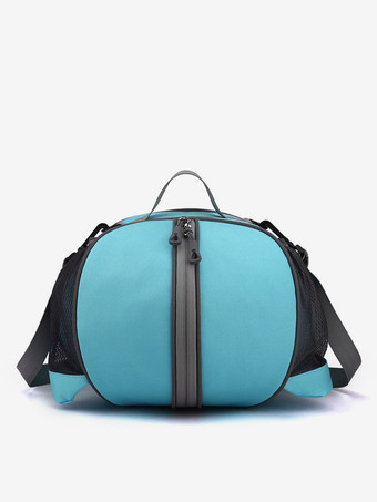 ブルー ジッパーとショルダーストラップ、ポケット付きレッドバスケットボールスポーツバッグ