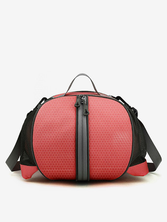 スイカ（レッド）ジッパーとショルダーストラップ、ポケット付きレッドバスケットボールスポーツバッグ