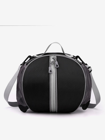 ブラック ジッパーとショルダーストラップ、ポケット付きレッドバスケットボールスポーツバッグ