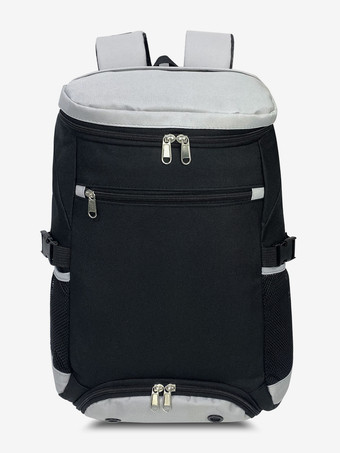 グレイ男性用バックパック レッド サイクリング パッチワークバッグ