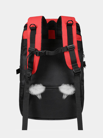 男性用バックパック レッド サイクリング パッチワークバッグ