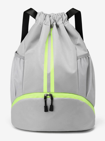 グレイ男性用スポーツバックパック ジッパーポケット カジュアルバッグ