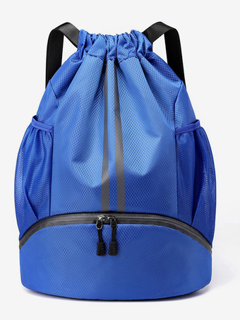 ブルー 男性用スポーツバックパック ジッパーポケット カジュアルバッグ