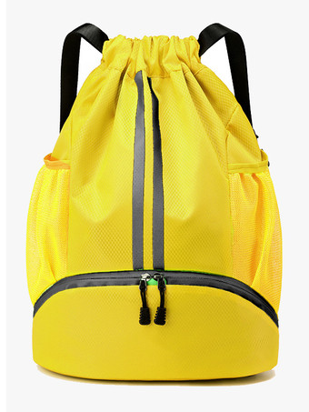 イエロー男性用スポーツバックパック ジッパーポケット カジュアルバッグ
