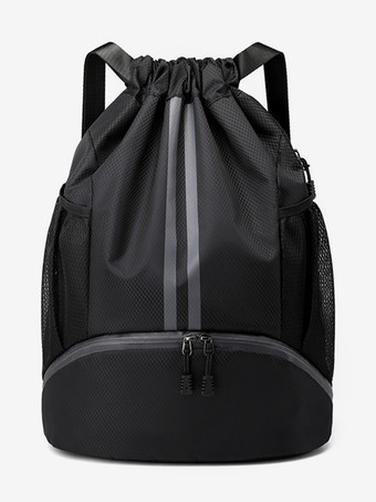 ブラック 男性用スポーツバックパック ジッパーポケット カジュアルバッグ