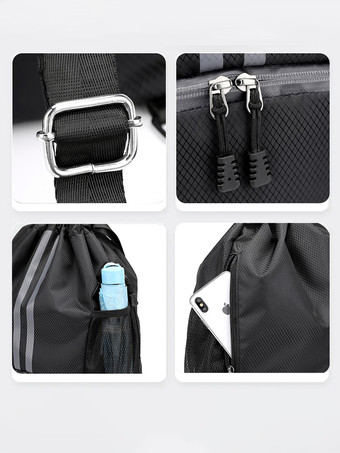 男性用スポーツバックパック ジッパーポケット カジュアルバッグ