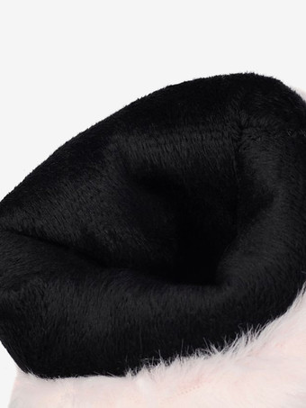 PUレザー ブラック ラウンドトゥ チャンキーヒール ミッドカーフブーツ レディース ブーツ