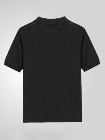 メンズラペルTシャツシングルブレストニット半袖ポロシャツ