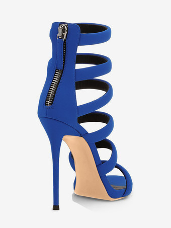 レディースヒールサンダル ラウンドトゥ マイクロスエードアッパーサンダル