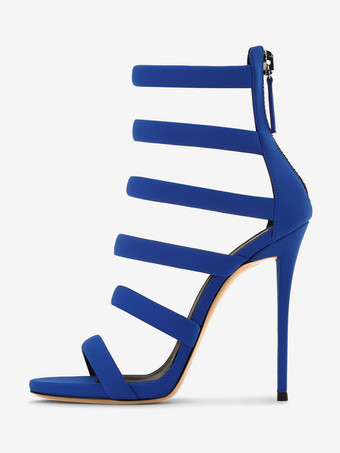 レディースヒールサンダル ラウンドトゥ マイクロスエードアッパーサンダル