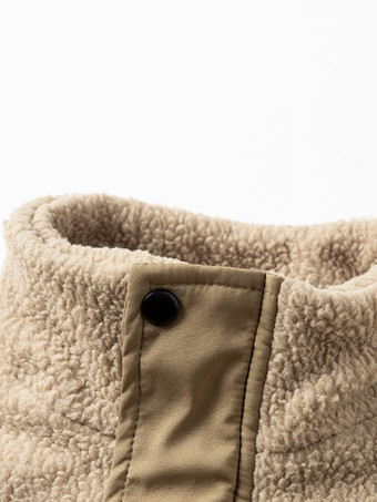 メンズ 冬コート ゆったり スタンドカラー カジュアル ポーラーフリース コットンジャケット