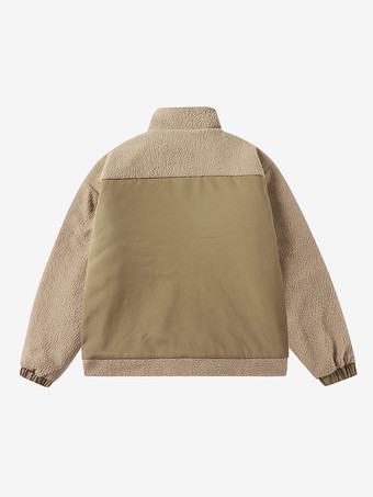 メンズ 冬コート ゆったり スタンドカラー カジュアル ポーラーフリース コットンジャケット