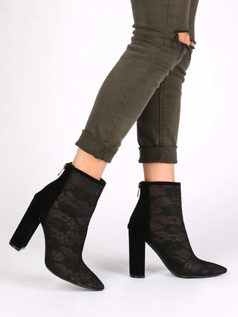 レディース チャンキーヒール マイクロスエードアッパー サマーブーツ