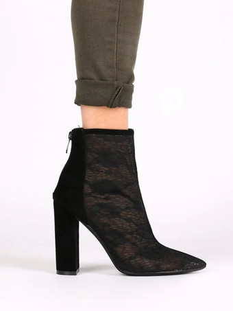 レディース チャンキーヒール マイクロスエードアッパー サマーブーツ