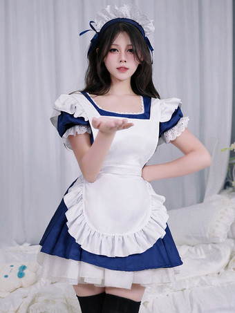 フレンチメイドコスチューム 帽子 ドレス エプロン 3点セット