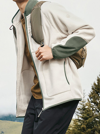 メンズ フリースジャケット 長袖 スタンドカラー プリント 冬 暖かいコート