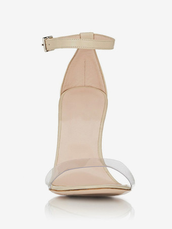 レディースヒールサンダル ラウンドトゥ スティレットヒールサンダル