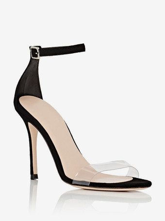 レディースヒールサンダル ラウンドトゥ スティレットヒールサンダル