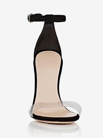 レディースヒールサンダル ラウンドトゥ スティレットヒールサンダル