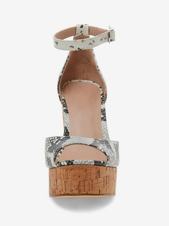 レディース スリッポン PUレザー ウェッジサンダル