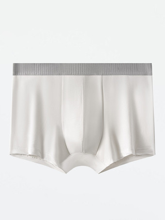 ホワイト メンズボクサーブリーフ 快適な軽量コットンボクサーブリーフ