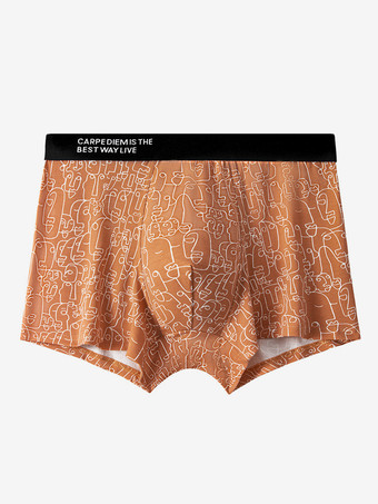 オレンジ メンズ 純綿 下着 通気性 ボクサー ショーツ