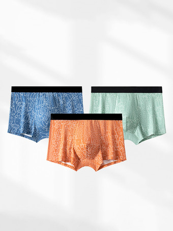 ブルー メンズ 純綿 下着 通気性 ボクサー ショーツ