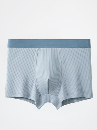 ライトスカイブルーメンズ下着 コットン ミッドウエスト プラスサイズ 通気性 メンズ下着 ボクサーショーツ