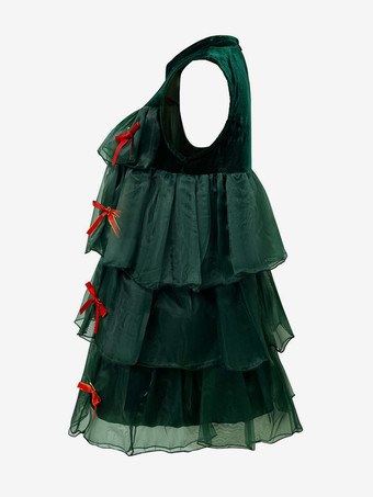 クリスマスセット ダークグリーン ドレス アクセサリー 帽子 クリスマス ホリデー コスチューム