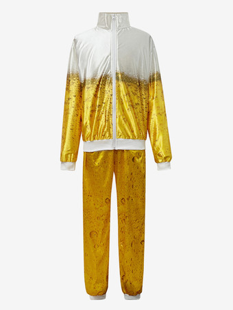 イエロー レトロ セット パンツ トップ パーティー プロム ヒップホップ コスチューム