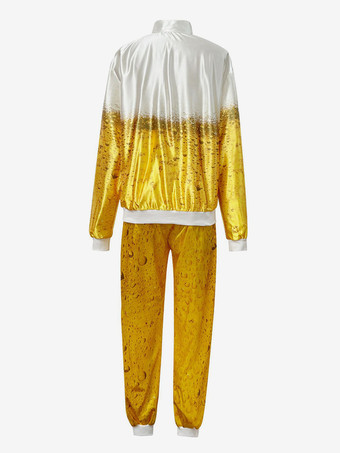 イエロー レトロ セット パンツ トップ パーティー プロム ヒップホップ コスチューム
