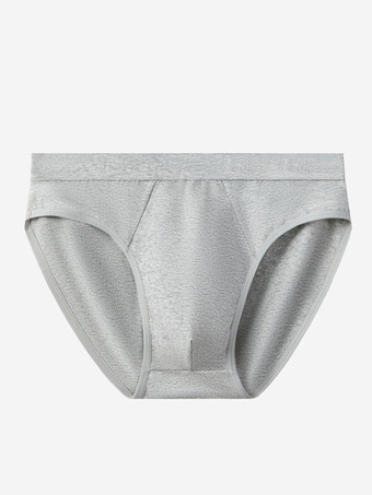 ライトグレーメンズブリーフ カジュアル アートワーク コットン