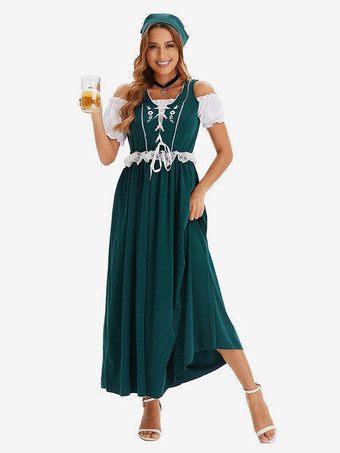 オクトーバーフェストコスチューム グリーン エレガント レディース ホリデーセット