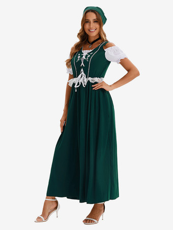 オクトーバーフェストコスチューム グリーン エレガント レディース ホリデーセット