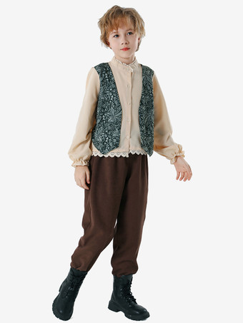 オクトーバーフェスト キッズコスチューム コーヒーブラウンセット ウエストコート パンツセット