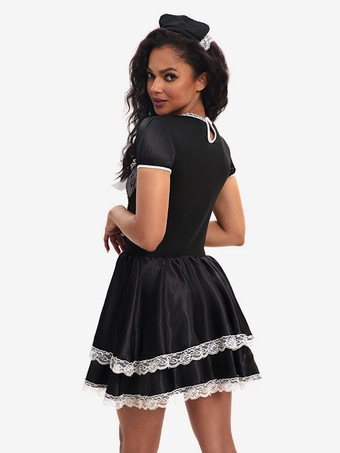 ハロウィン セクシーなコスチューム 黒のメイドドレスコスチューム